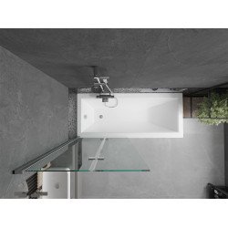 Mexen Castor Kádparaván 2 részes 80 x 150 cm,  átlátszó nano, króm - 892-080-002-01-00 Kádparaván
