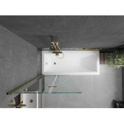 Mexen Castor Kádparaván 2 részes 80 x 150 cm,  átlátszó nano, arany - 892-080-002-50-00 Kádparaván