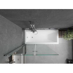 Mexen Castor Kádparaván 2 részes 100 x 150 cm,  átlátszó nano, króm - 892-100-002-01-00 Kádparaván