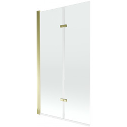 Mexen Castor Kádparaván 2 részes 100 x 150 cm,  átlátszó nano, arany - 892-100-002-50-00 Kádparaván Fürdökád Mexen