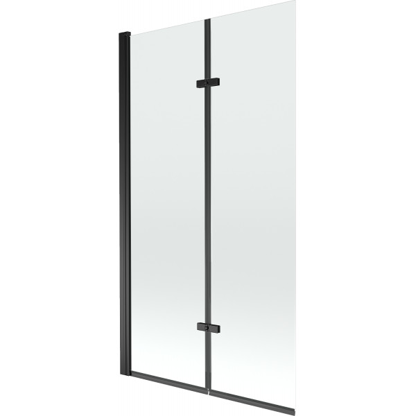 Mexen Castor Kádparaván 2 részes 100 x 150 cm,  átlátszó nano, fekete - 892-100-002-70-00 Kádparaván