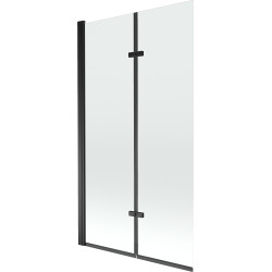 Mexen Castor Kádparaván 2 részes 100 x 150 cm,  átlátszó nano, fekete - 892-100-002-70-00 Kádparaván Fürdökád Mexen