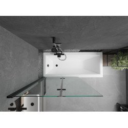 Mexen Castor Kádparaván 2 részes 100 x 150 cm,  átlátszó nano, fekete - 892-100-002-70-00 Kádparaván