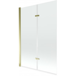 Mexen Castor Kádparaván 2 részes 120 x 150 cm,  átlátszó nano, arany - 892-120-002-50-00 Kádparaván Fürdökád Mexen