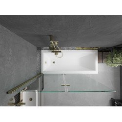 Mexen Castor Kádparaván 2 részes 120 x 150 cm,  átlátszó nano, arany - 892-120-002-50-00 Kádparaván