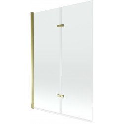 Mexen Castor Kádparaván 2 részes 120 x 150 cm,  átlátszó nano, arany - 892-120-002-50-00 Kádparaván Fürdökád Mexen