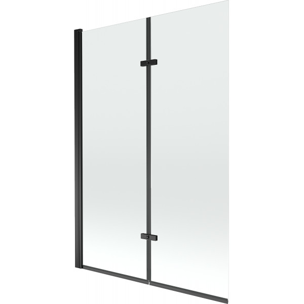 Mexen Castor Kádparaván 2 részes 120 x 150 cm,  átlátszó nano, fekete - 892-120-002-70-00 Kádparaván