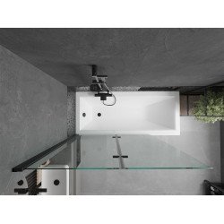Mexen Castor Kádparaván 2 részes 120 x 150 cm,  átlátszó nano, fekete - 892-120-002-70-00 Kádparaván
