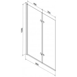 Mexen Castor Kádparaván 2 részes 80 x 150 cm, szron, arany - 892-080-002-50-30 Kádparaván
