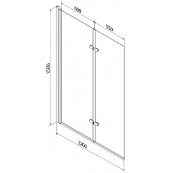 Mexen Castor Kádparaván 2 részes 120 x 150 cm, fekete wzór, fekete - 892-120-002-70-77 Kádparaván
