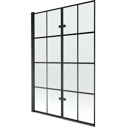 Mexen Castor Kádparaván 2 részes 120 x 150 cm, fekete wzór, fekete - 892-120-002-70-77 Kádparaván Fürdökád Mexen
