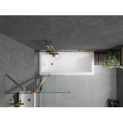 Mexen Flip Kádparaván 1 részes 80 x 150 cm,  átlátszó nano, arany - 894-080-101-50-00 Kádparaván