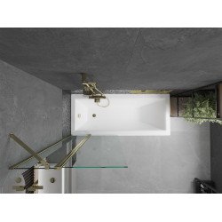 Mexen Flip Kádparaván 1 részes 80 x 150 cm,  átlátszó nano, arany - 894-080-101-50-00 Kádparaván