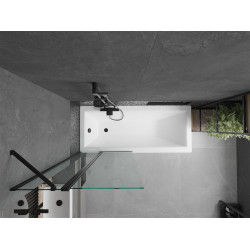 Mexen Flip Kádparaván 1 részes 80 x 150 cm,  átlátszó nano, fekete - 894-080-101-70-00 Kádparaván