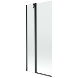 Mexen Flip Kádparaván 1 részes 80 x 150 cm,  átlátszó nano, fekete - 894-080-101-70-00 Kádparaván Fürdökád Mexen
