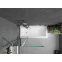Mexen Flip Kádparaván 1 részes 100 x 150 cm,  átlátszó nano, króm - 894-100-101-01-00 Kádparaván
