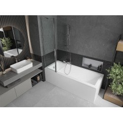 Mexen Flip Kádparaván 1 részes 100 x 150 cm,  átlátszó nano, króm - 894-100-101-01-00 Kádparaván
