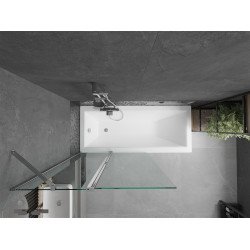 Mexen Flip Kádparaván 1 részes 100 x 150 cm,  átlátszó nano, króm - 894-100-101-01-00 Kádparaván