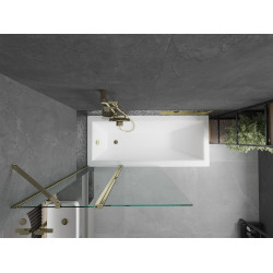 Mexen Flip Kádparaván 1 részes 100 x 150 cm,  átlátszó nano, arany - 894-100-101-50-00 Kádparaván