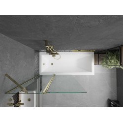 Mexen Flip Kádparaván 1 részes 100 x 150 cm,  átlátszó nano, arany - 894-100-101-50-00 Kádparaván