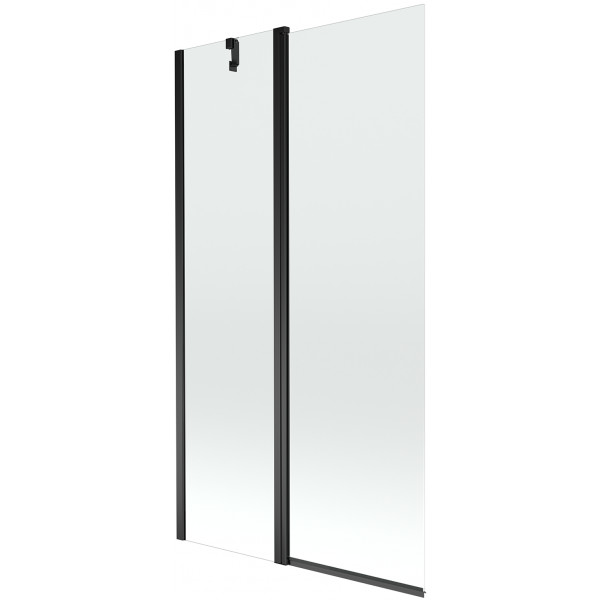 Mexen Flip Kádparaván 1 részes 100 x 150 cm,  átlátszó nano, fekete - 894-100-101-70-00 Kádparaván