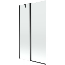 Mexen Flip Kádparaván 1 részes 100 x 150 cm,  átlátszó nano, fekete - 894-100-101-70-00 Kádparaván Fürdökád Mexen