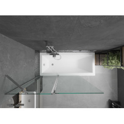 Mexen Flip Kádparaván 1 részes 120 x 150 cm,  átlátszó nano, króm - 894-120-101-01-00 Kádparaván