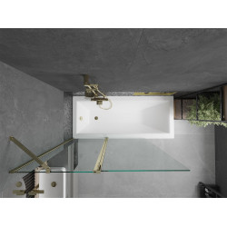 Mexen Flip Kádparaván 1 részes 120 x 150 cm,  átlátszó nano, arany - 894-120-101-50-00 Kádparaván
