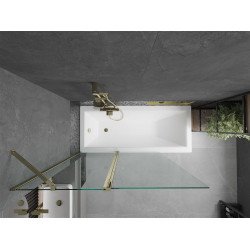 Mexen Flip Kádparaván 1 részes 120 x 150 cm,  átlátszó nano, arany - 894-120-101-50-00 Kádparaván