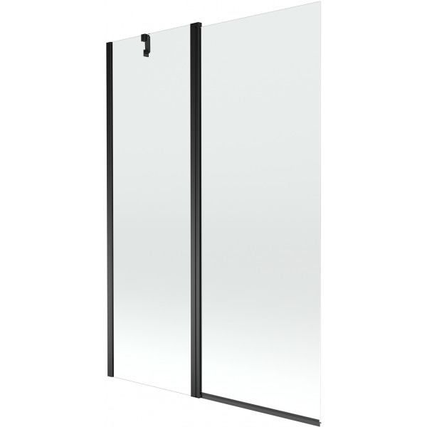 Mexen Flip Kádparaván 1 részes 120 x 150 cm,  átlátszó nano, fekete - 894-120-101-70-00 Kádparaván