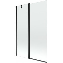 Mexen Flip Kádparaván 1 részes 120 x 150 cm,  átlátszó nano, fekete - 894-120-101-70-00 Kádparaván Fürdökád Mexen