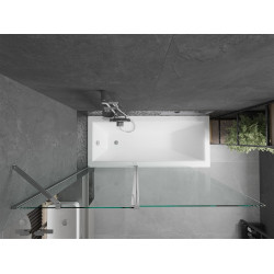Mexen Flip Kádparaván 1 részes 140 x 150 cm,  átlátszó nano, króm - 894-140-101-01-00 Kádparaván