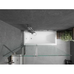Mexen Flip Kádparaván 1 részes 140 x 150 cm,  átlátszó nano, króm - 894-140-101-01-00 Kádparaván