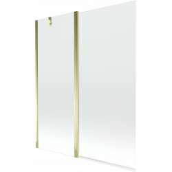 Mexen Flip Kádparaván 1 részes 140 x 150 cm,  átlátszó nano, arany - 894-140-101-50-00 Kádparaván Fürdökád Mexen