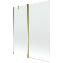 Mexen Flip Kádparaván 1 részes 140 x 150 cm,  átlátszó nano, arany - 894-140-101-50-00 Kádparaván Fürdökád Mexen