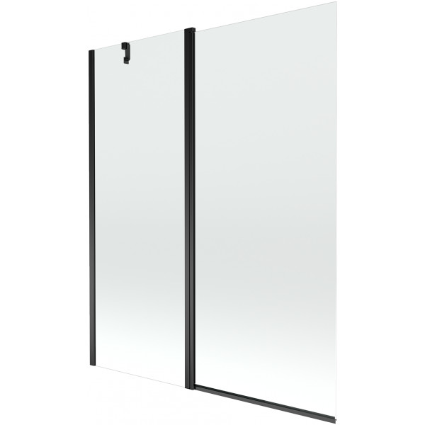 Mexen Flip Kádparaván 1 részes 140 x 150 cm,  átlátszó nano, fekete - 894-140-101-70-00 Kádparaván