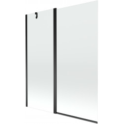 Mexen Flip Kádparaván 1 részes 140 x 150 cm,  átlátszó nano, fekete - 894-140-101-70-00 Kádparaván Fürdökád Mexen
