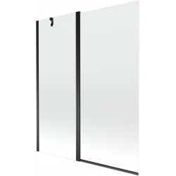 Mexen Flip Kádparaván 1 részes 140 x 150 cm,  átlátszó nano, fekete - 894-140-101-70-00 Kádparaván Fürdökád Mexen