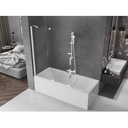 Mexen Velar Kádparaván 2 részes  csúszó 130 x 150 cm,  átlátszó nano,  fehér  - 896-130-000-01-20 Kádparaván Fürdökád Mexen