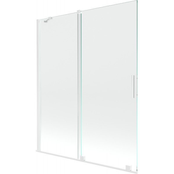 Mexen Velar Kádparaván 2 részes  csúszó 140 x 150 cm,  átlátszó nano,  fehér  - 896-140-000-01-20 Kádparaván