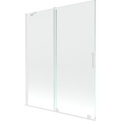Mexen Velar Kádparaván 2 részes  csúszó 140 x 150 cm,  átlátszó nano,  fehér  - 896-140-000-01-20 Kádparaván Fürdökád Mexen