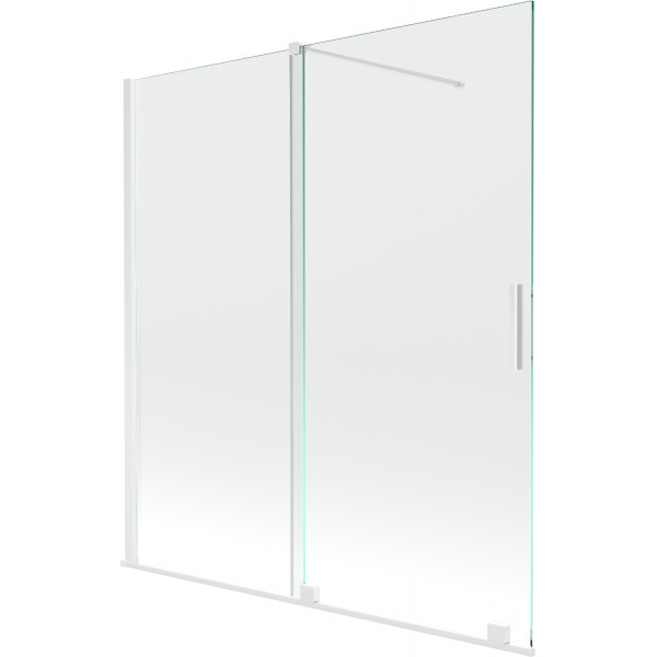 Mexen Velar Kádparaván 2 részes  csúszó 150 x 150 cm,  átlátszó nano,  fehér  - 896-150-000-01-20 Kádparaván
