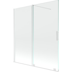 Mexen Velar Kádparaván 2 részes  csúszó 150 x 150 cm,  átlátszó nano,  fehér  - 896-150-000-01-20 Kádparaván Fürdökád Mexen