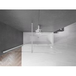 Mexen Velar Kádparaván 2 részes  csúszó 150 x 150 cm,  átlátszó nano,  fehér  - 896-150-000-01-20 Kádparaván
