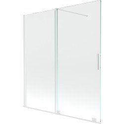 Mexen Velar Kádparaván 2 részes  csúszó 150 x 150 cm,  átlátszó nano,  fehér  - 896-150-000-01-20 Kádparaván Fürdökád Mexen