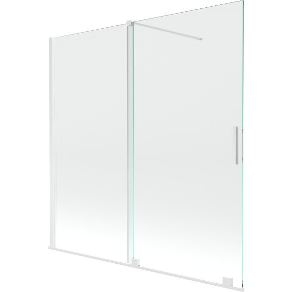 Mexen Velar Kádparaván 2 részes  csúszó 160 x 150 cm,  átlátszó nano,  fehér  - 896-160-000-01-20 Kádparaván