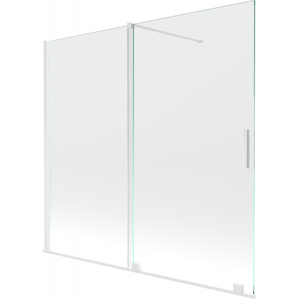 Mexen Velar Kádparaván 2 részes  csúszó 170 x 150 cm,  átlátszó nano,  fehér  - 896-170-000-01-20 Kádparaván
