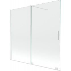 Mexen Velar Kádparaván 2 részes  csúszó 170 x 150 cm,  átlátszó nano,  fehér  - 896-170-000-01-20 Kádparaván Fürdökád Mexen