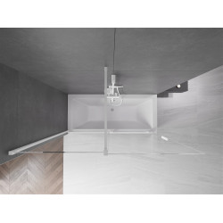 Mexen Velar Kádparaván 2 részes  csúszó 170 x 150 cm,  átlátszó nano,  fehér  - 896-170-000-01-20 Kádparaván