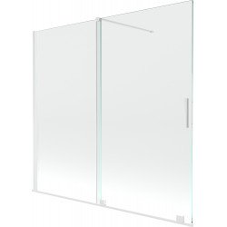 Mexen Velar Kádparaván 2 részes  csúszó 170 x 150 cm,  átlátszó nano,  fehér  - 896-170-000-01-20 Kádparaván Fürdökád Mexen